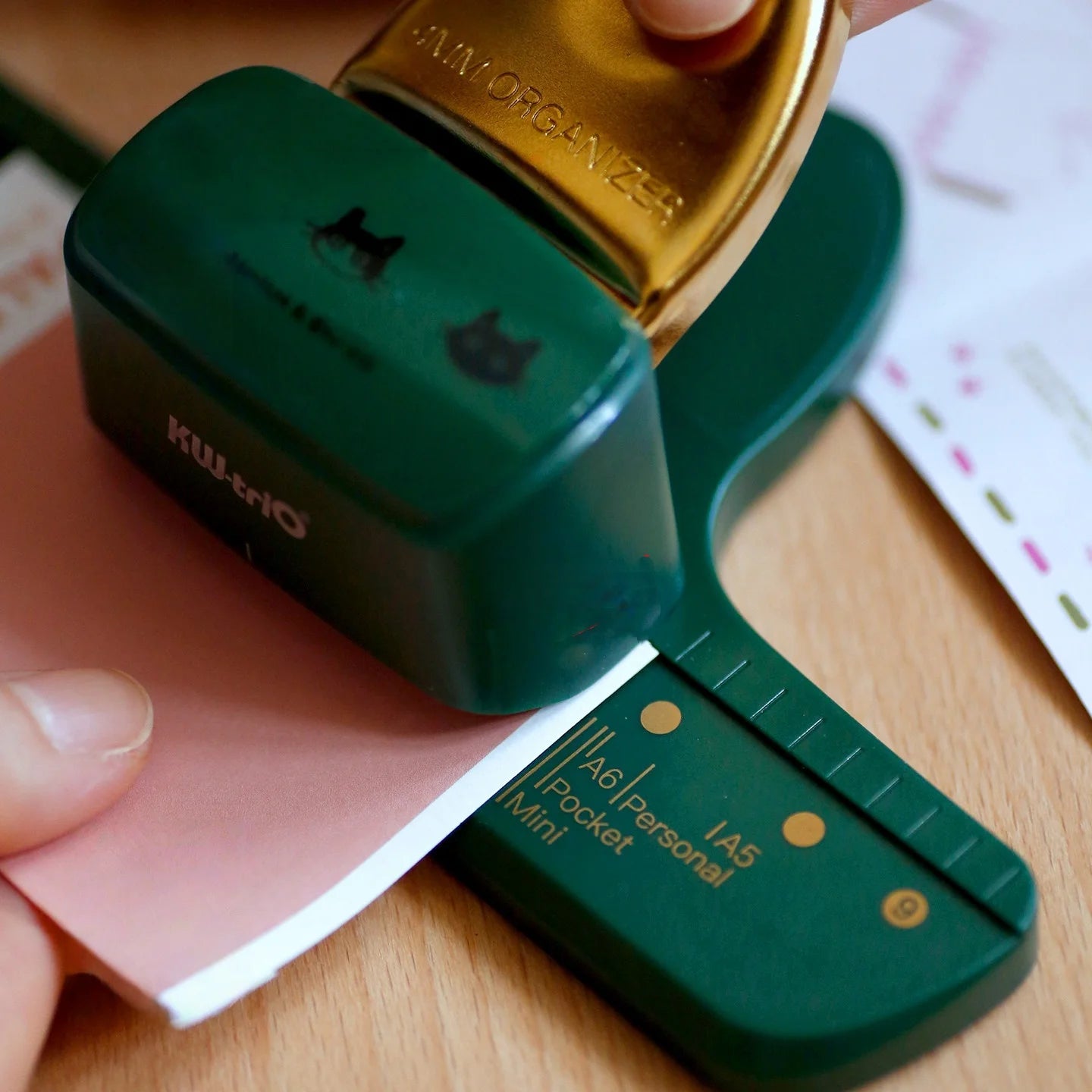 1pc three-hole puncher, ergonomic handle, handmade diary scrapbook, suitable for school and office organizing supplies