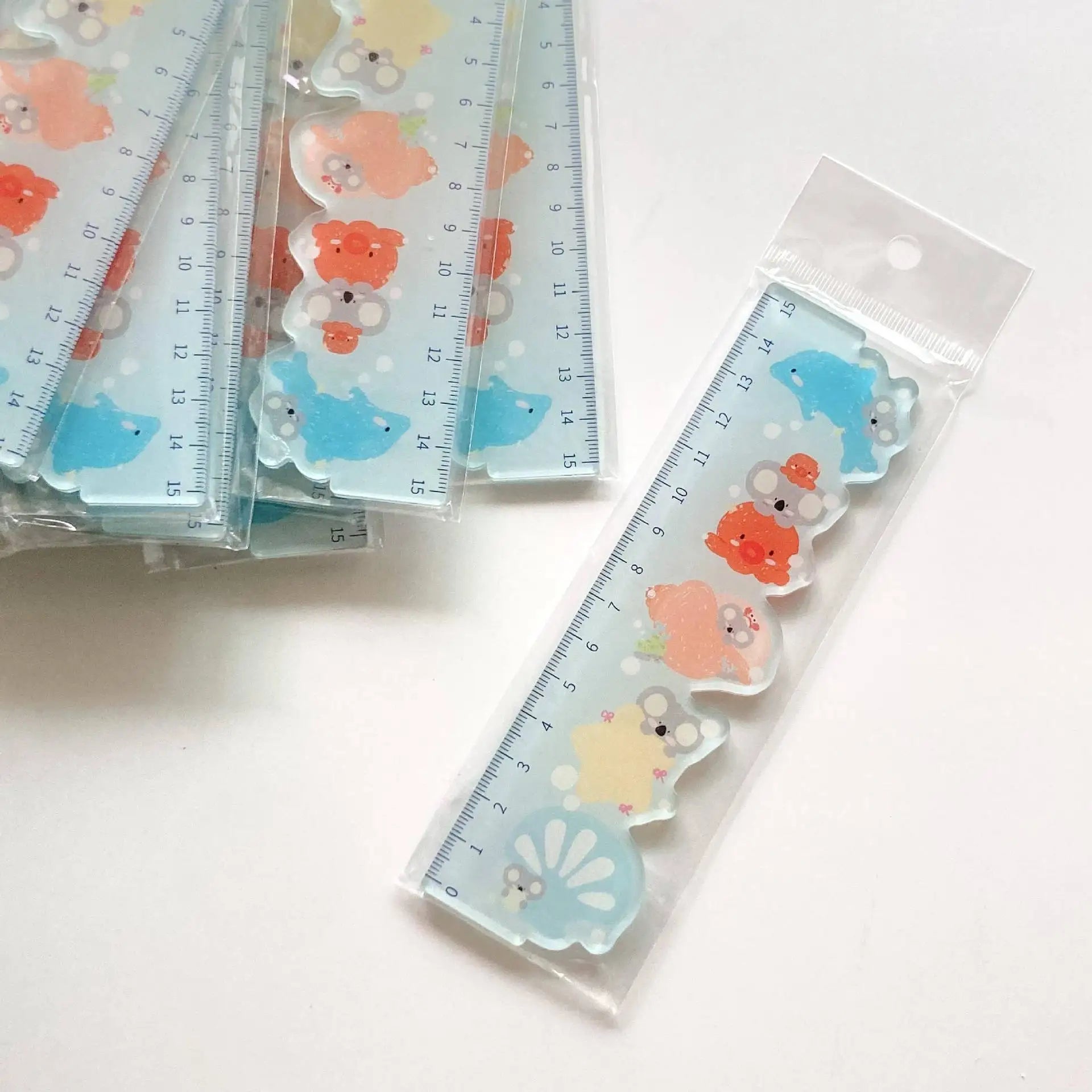 Koala animal-shaped ruler, cartoon cute tool ruler, stationery measuring ruler, school office supplies