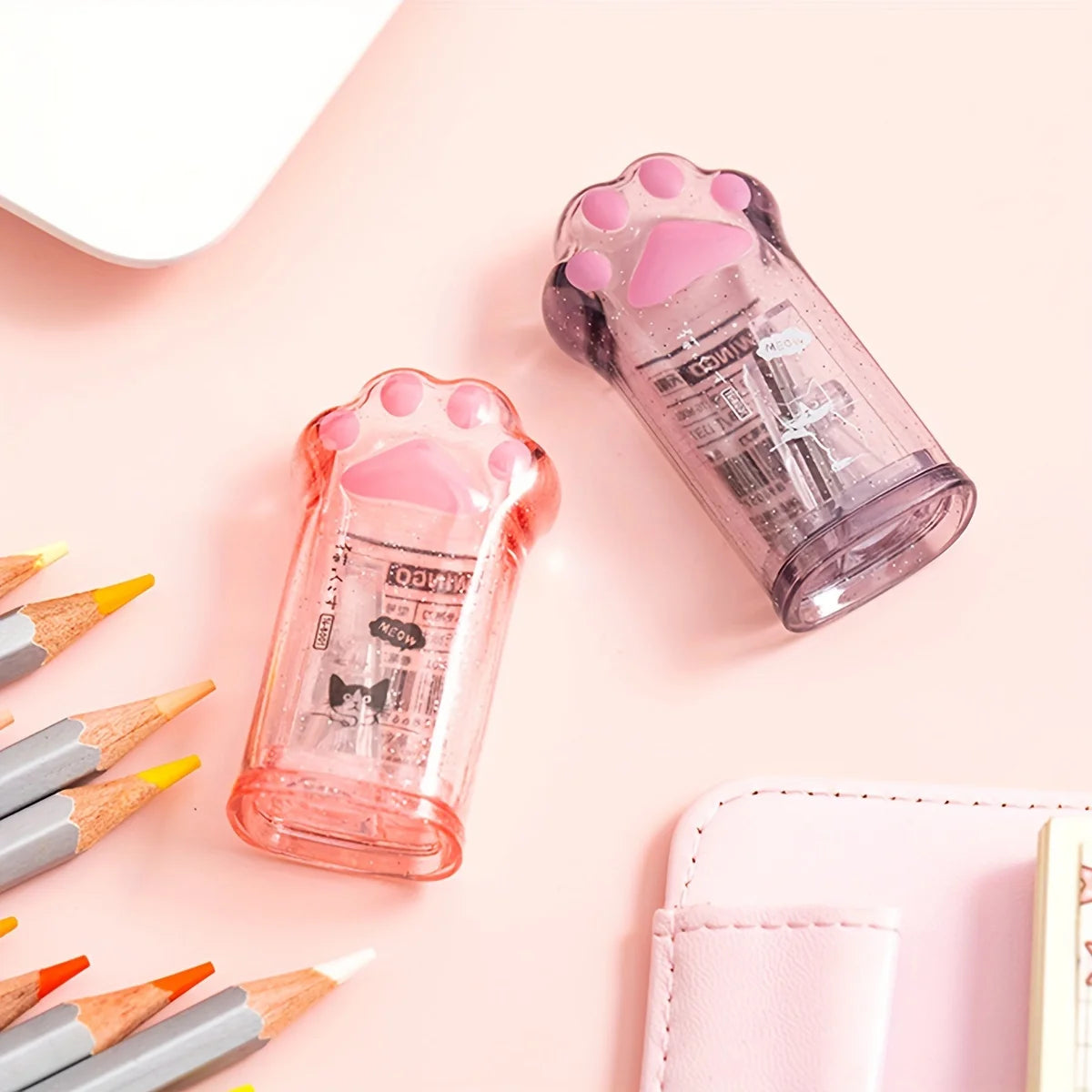 Cat Paw Pencil Sharpener  Manual Pencil  Sharpener  Acrylic  Pencil Sharpener Stationery Gift  Cute Stationery for Art