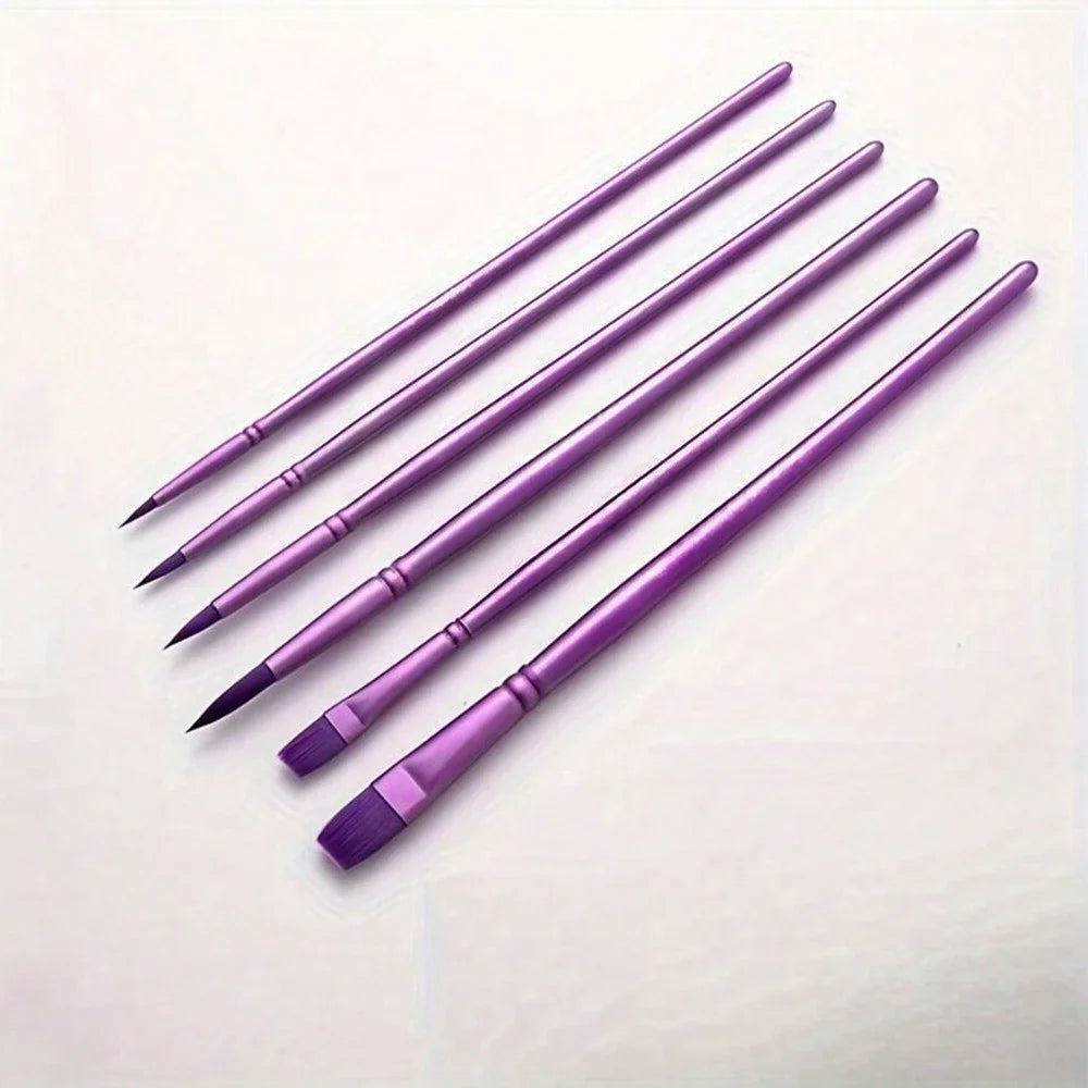 Watercolor Brush Set Soft Head Nylon Hair Water Chalk Art Round Head Flat Head Oil Brush Student painting supplies