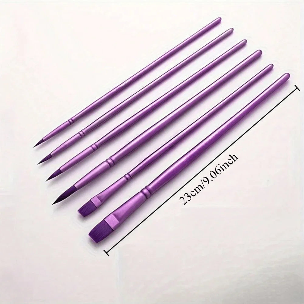 Watercolor Brush Set Soft Head Nylon Hair Water Chalk Art Round Head Flat Head Oil Brush Student painting supplies
