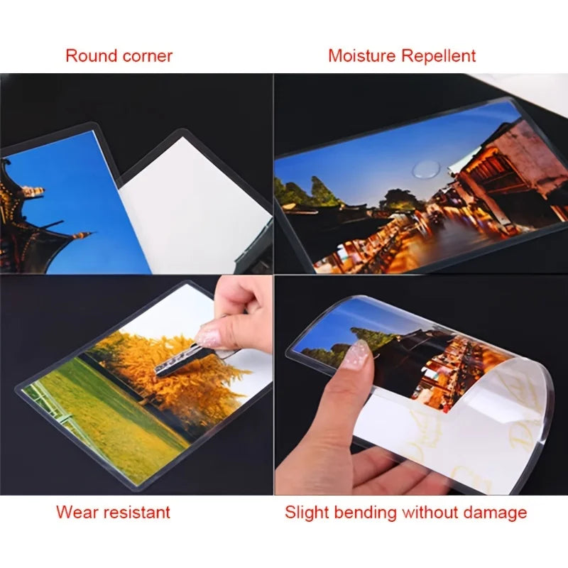 100PCS/2 inch 97mmx67mm Clear Thermal Laminating Pouches Laminating Sheets Laminating Film for Laminator
