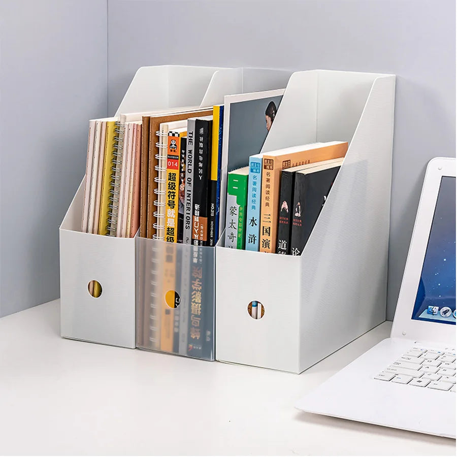 1pc Desktop Storage Book Standing Box File Rack Piece Frame Storage Box Book Standing Rack Data Rack Stationery Rack