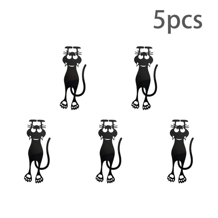 1-10pcs Acrylic hollowed-out bookmarks, creative hollowed-out black kitten hanging bookmarks, perfect gifts for reading lovers