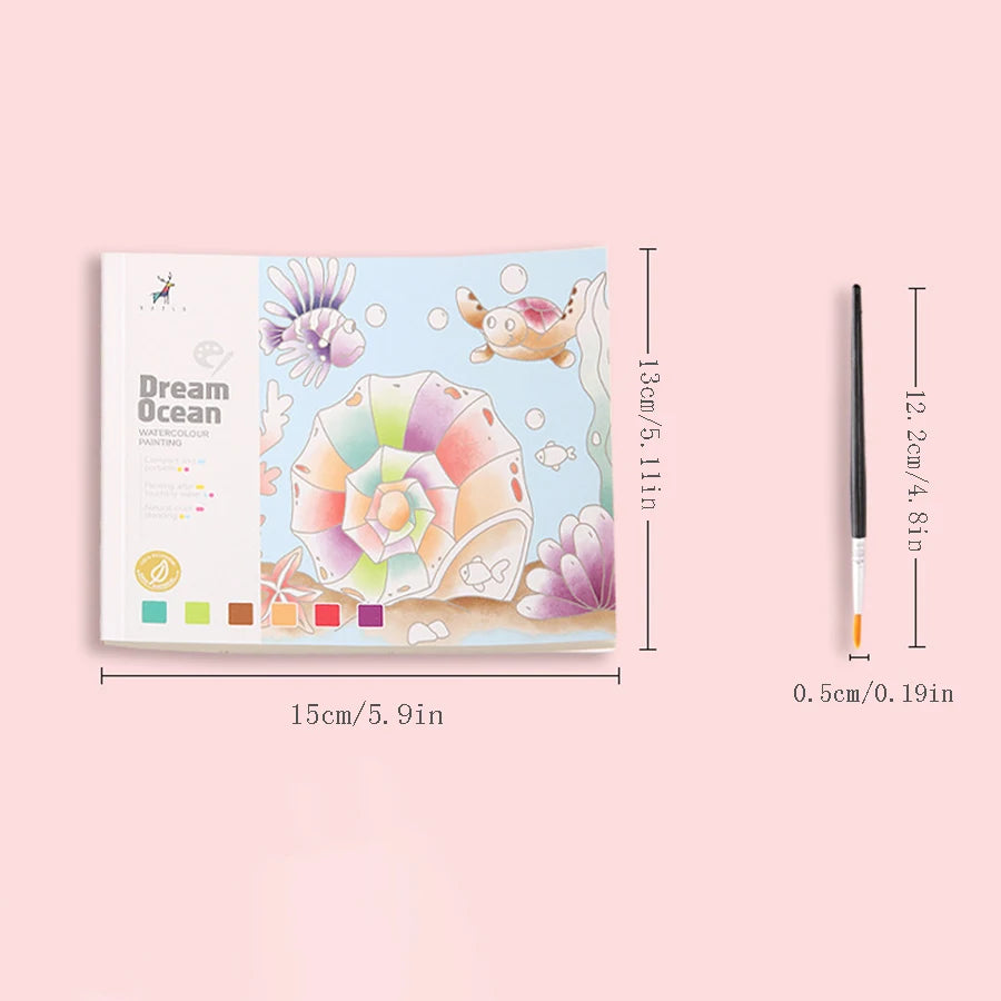 1Pc Watercolor Painted Notes Children's Set Painting, Filling, Watercolor Pigment Painted Book Watercolor Graffiti Picture Book