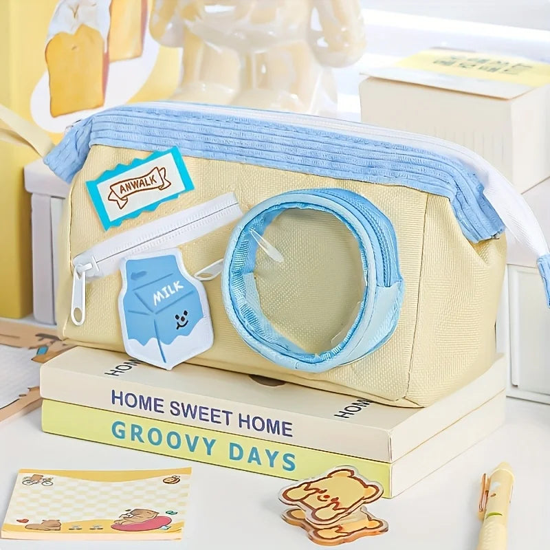 Kawaii Bag Large Capacity Ins Pencil Case for Girls, Cute School Supplies Organizer Pouch, Teen Student Stationery Storage