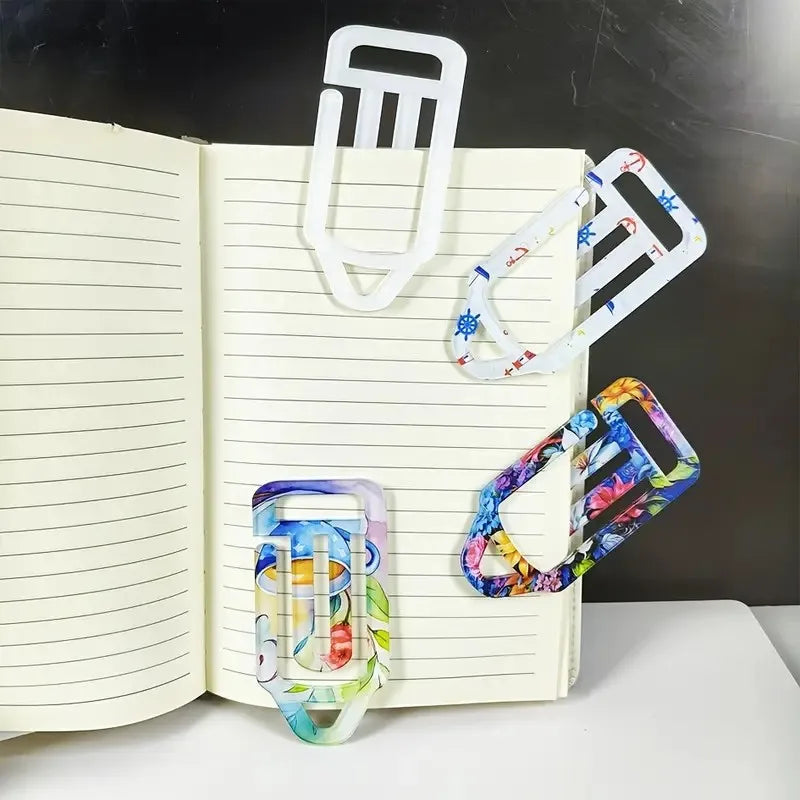2pcs acrylic paper clip bookmarks, student books, notes, file card holders, student school office