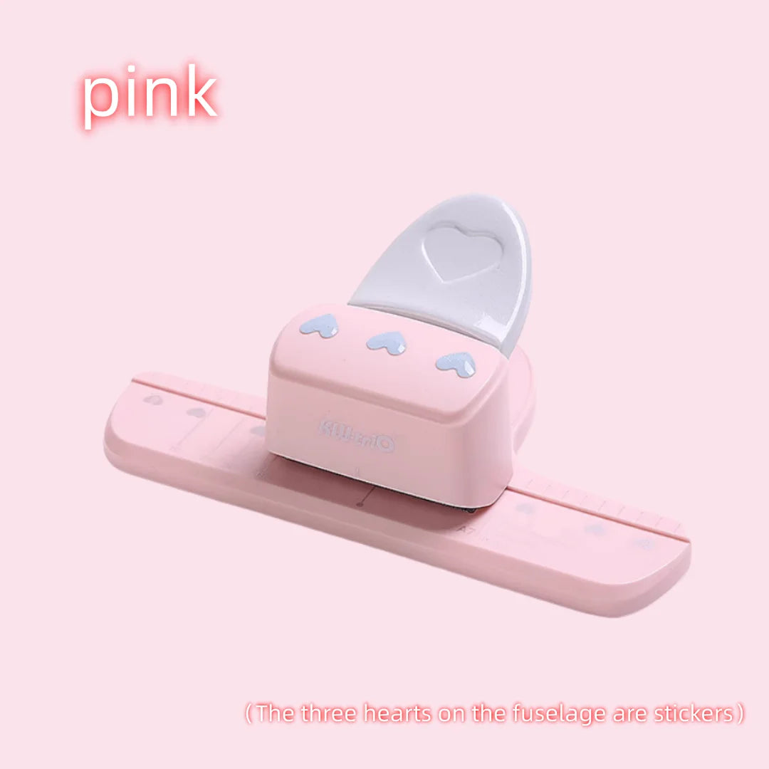 love shape 3 Hole Punch 4mm Dia 19mm Space Loose Leaf Notebooks Scrapbooking Puncher Pink for A5 A6 A7 A8 A7 Pocket Puncher