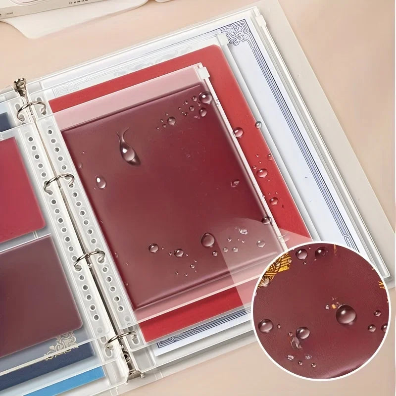 7-in-1 A4 Document Storage Bag Student Waterproof Zip File Bag Makeup Bag School Office Supplies Miscellaneous Storage Organizer