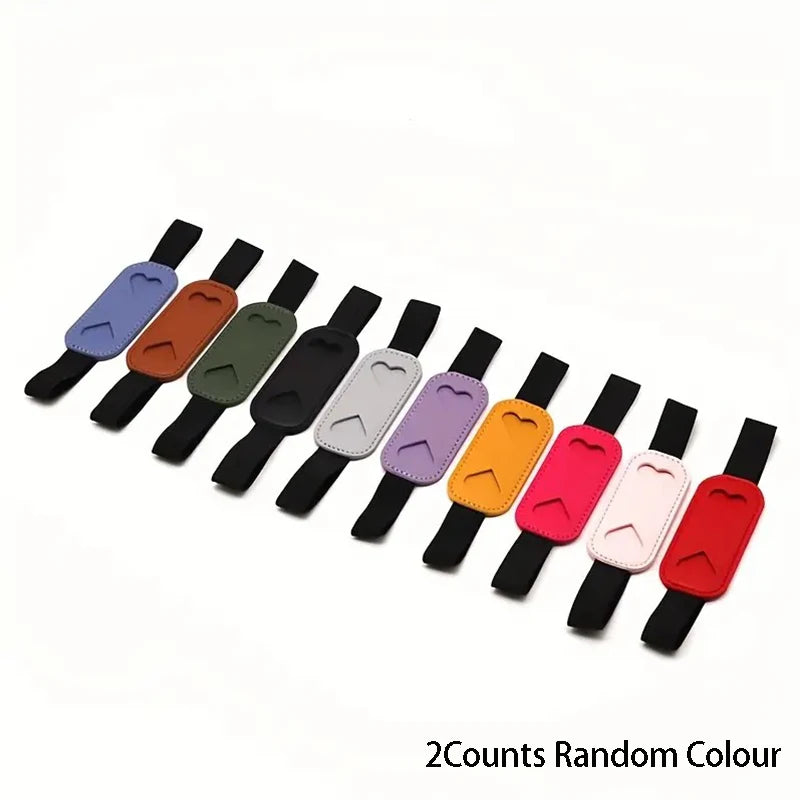 Heart-Shaped PU Leather Pen Holder with Elastic Band Secure Notebook Organizer for Office School Deskfor Students Professionals