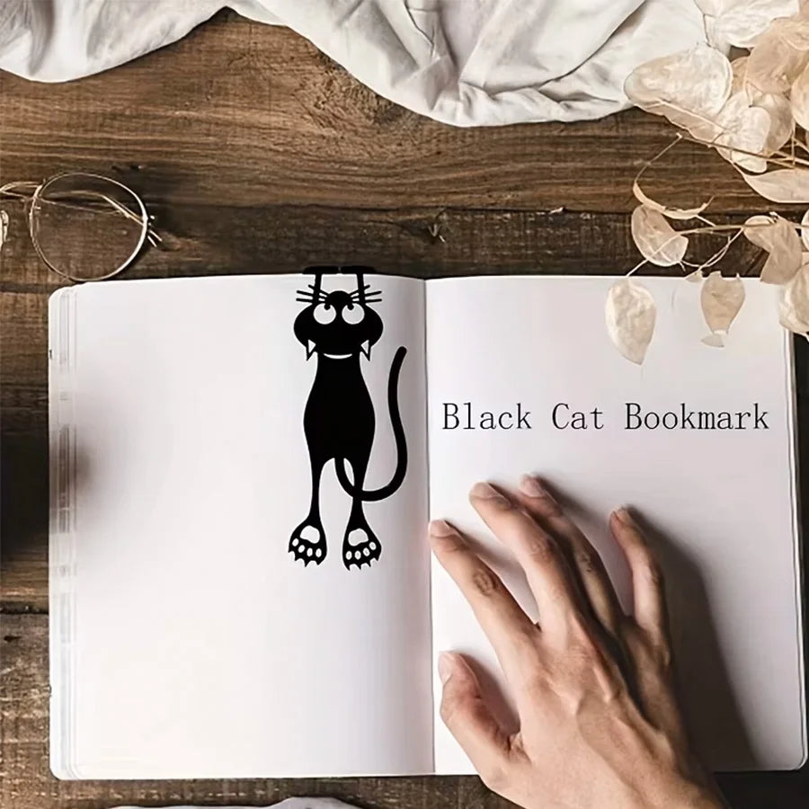 1-10pcs Acrylic hollowed-out bookmarks, creative hollowed-out black kitten hanging bookmarks, perfect gifts for reading lovers