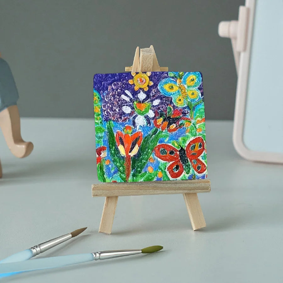 1pc Mini Easel Artists Shelf Canvas Set Desktop Painting Kids Craft DIY Drawing Small Table Tripod Easel Display Holder Wood