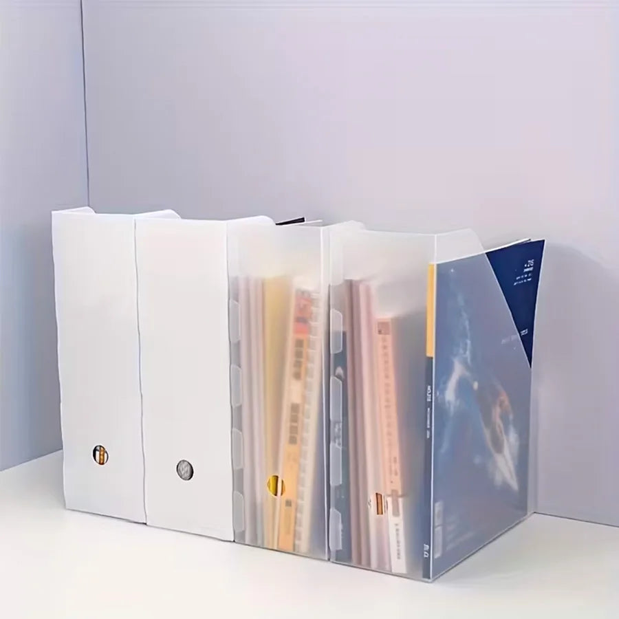 1pc Desktop Storage Book Standing Box File Rack Piece Frame Storage Box Book Standing Rack Data Rack Stationery Rack