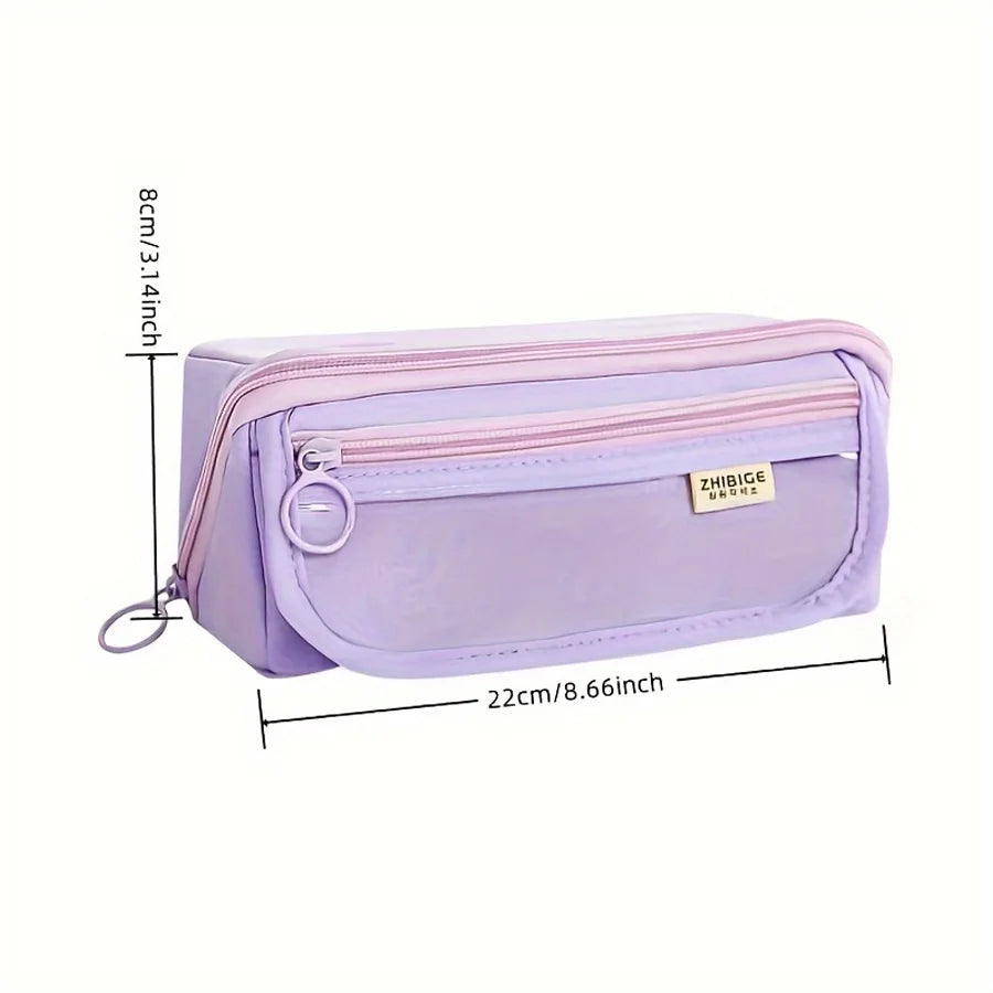 Kawaii Girly Pencil Case Large Capacity Female Student Stationery Bag High Value Pencil Bag Multifunctional Learning Supplies