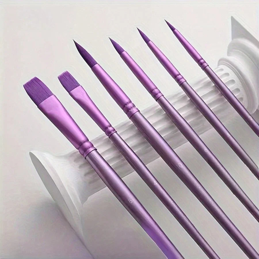 Watercolor Brush Set Soft Head Nylon Hair Water Chalk Art Round Head Flat Head Oil Brush Student painting supplies