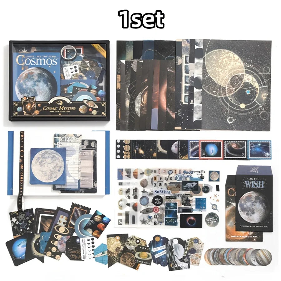 A Set of Creative Diary and Ledger Kit Washpaper Tape Including Decorative Stickers Stationery School Supplies Office