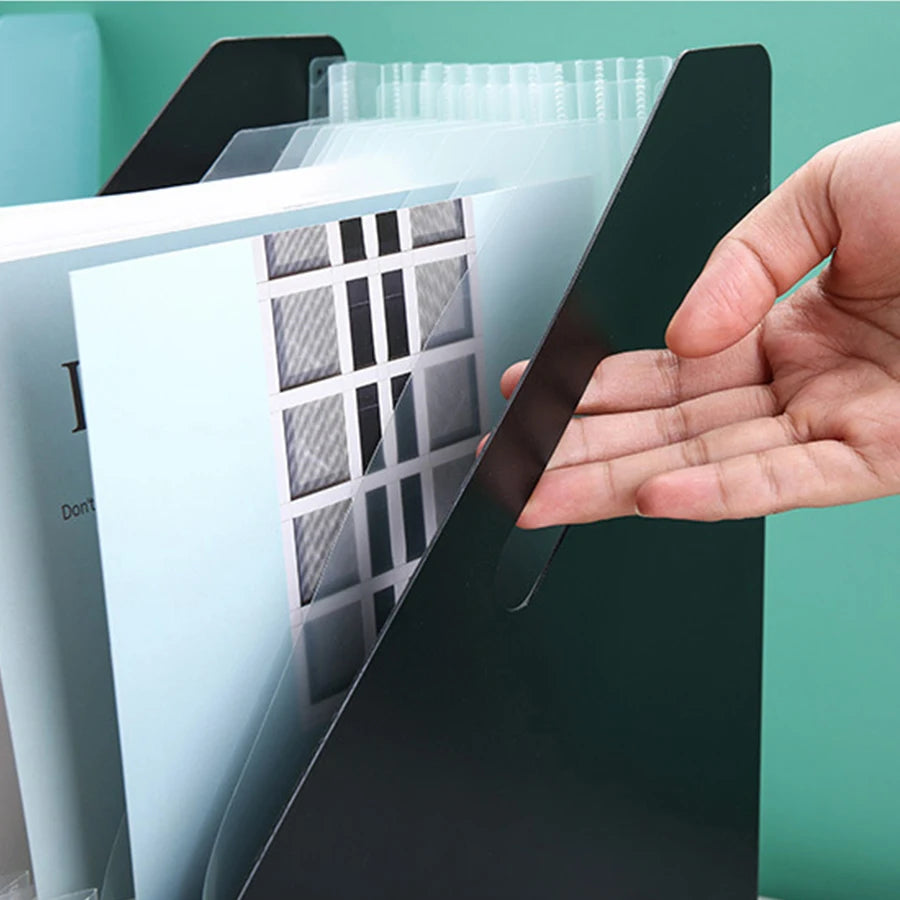 1pc Vertical Portable Folder, Expandable Organ Bag, Multi-layer Student Specific Paper Organizer, Office Files Available