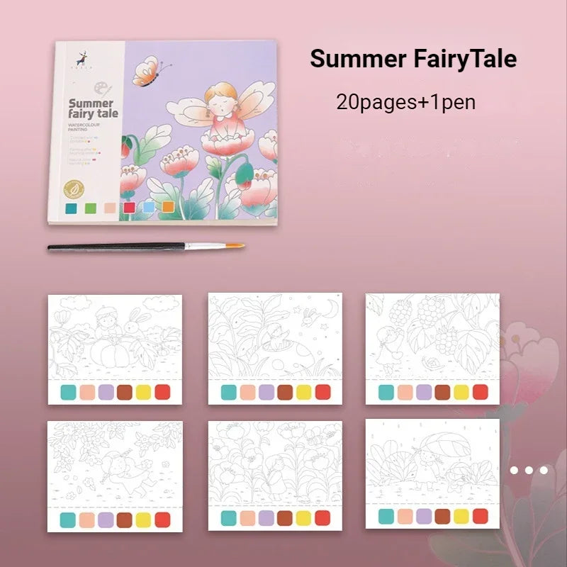 1Pc Watercolor Painted Notes Children's Set Painting, Filling, Watercolor Pigment Painted Book Watercolor Graffiti Picture Book