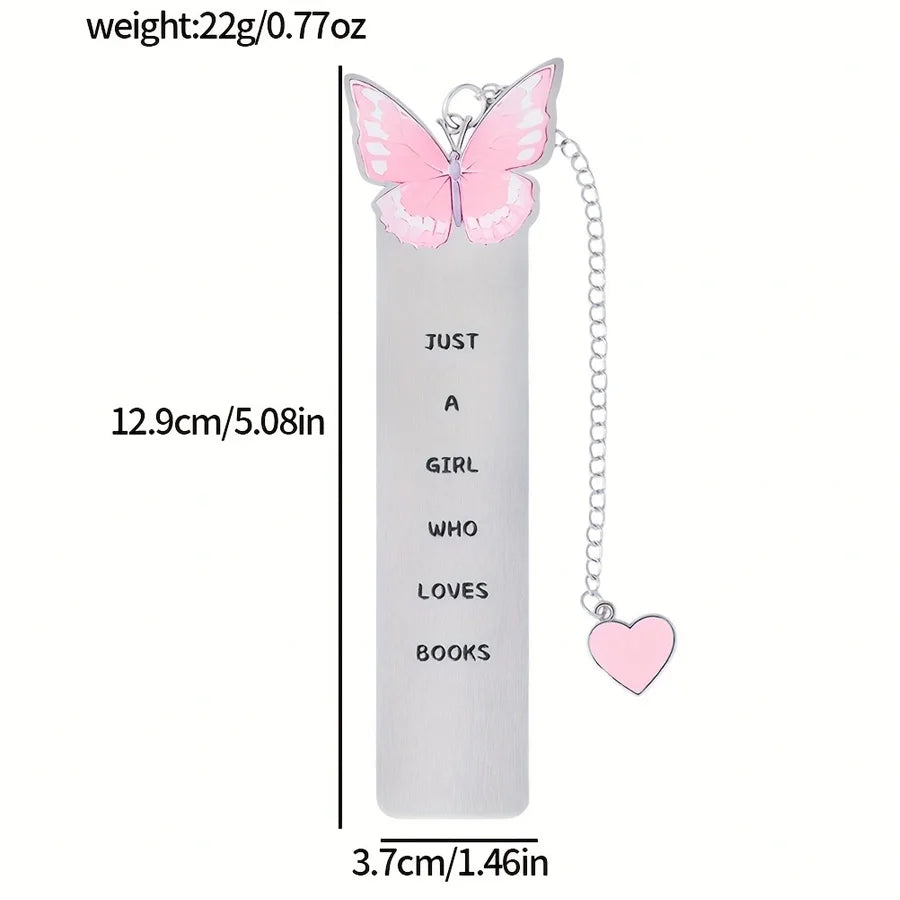 1PC Cute Pink Bow Metal Bookmarks Book Lovers Reading Accessories Valentine's Day Gifts for Wives Women Readers Book Decorations