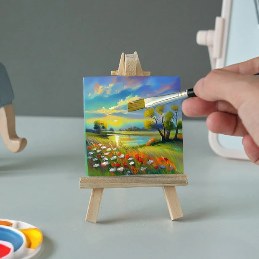 1pc Mini Easel Artists Shelf Canvas Set Desktop Painting Kids Craft DIY Drawing Small Table Tripod Easel Display Holder Wood