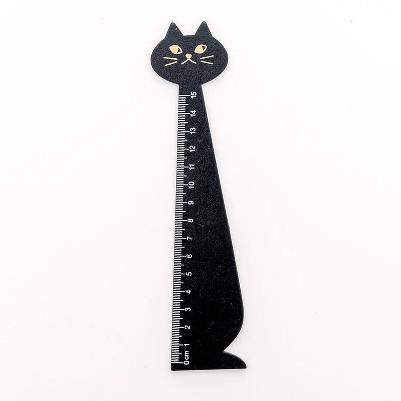 15cm Cute Cat Straight Ruler Wooden Kawaii Tools Stationery Cartoon Drawing Gift Office School Supplies Kitty Measuring