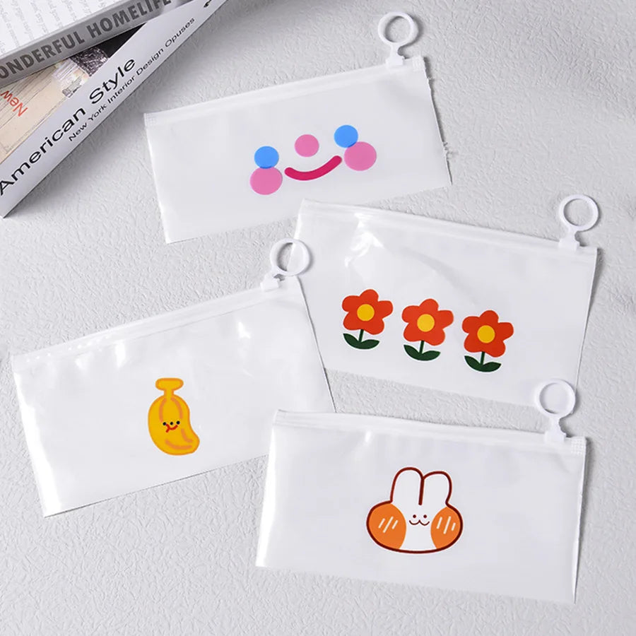 1 pack of 6pcs transparent organizing bag, daily office, daily life storage bag bills, student documents,  pencil case,office